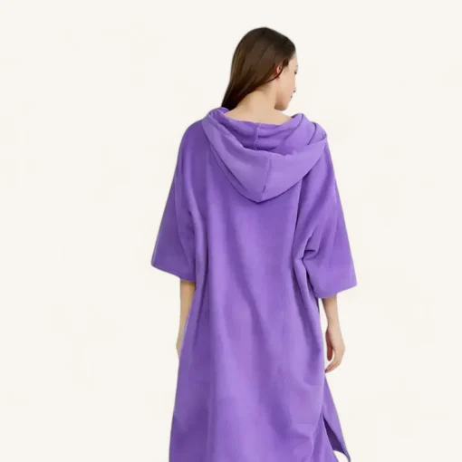 Poncho de bain femme avec poches et manches larges