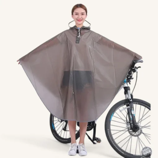 Poncho imperméable conçu pour les trajets à vélo.