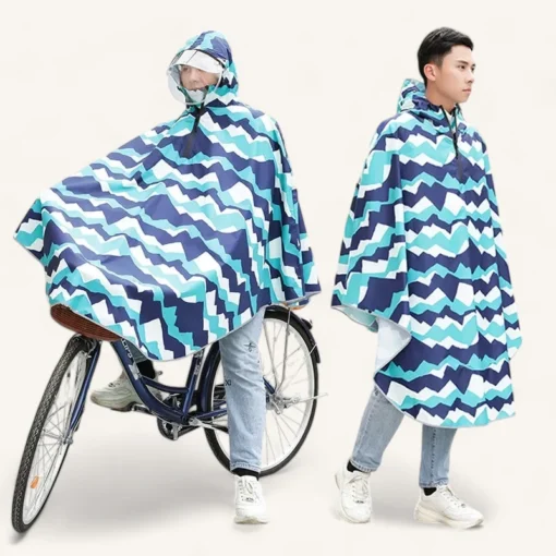 Poncho pluie femme, conçu pour cyclistes sous mauvais temp