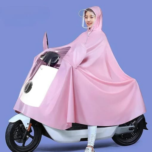 Poncho pluie femme vélo avec capuche, protection idéale pour les cyclistes (2)