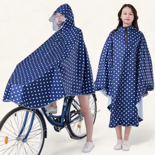 Poncho pluie pour cycliste femme, protection optimale