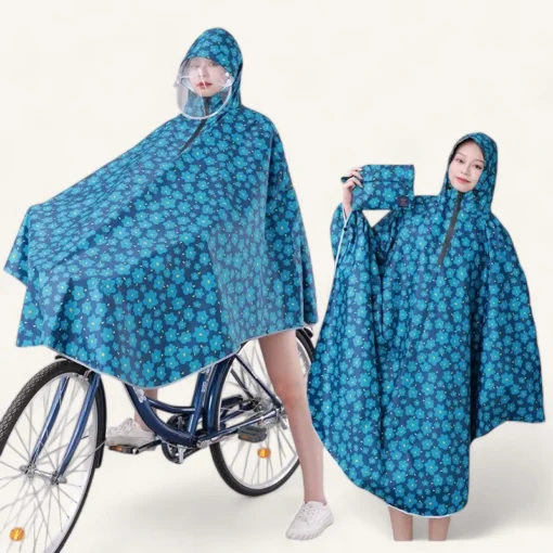 Vêtement imperméable pour femme à vélo sous la pluie