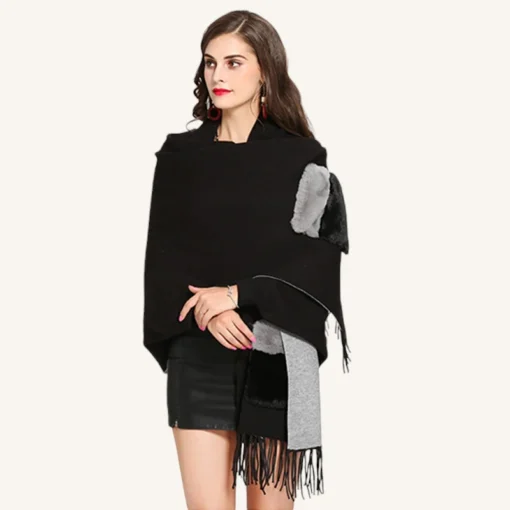 poncho-femme-hiver-chaud-noir-style-franges