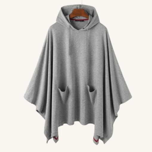 Hoodie Poncho Gris