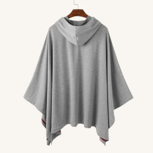 Poncho Gris Avec Capuche