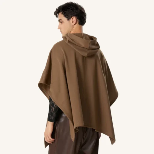 Poncho Marron Et Haut En Dentelle