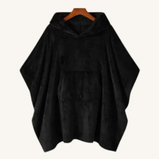 Poncho Noir Confortable Et Elegant