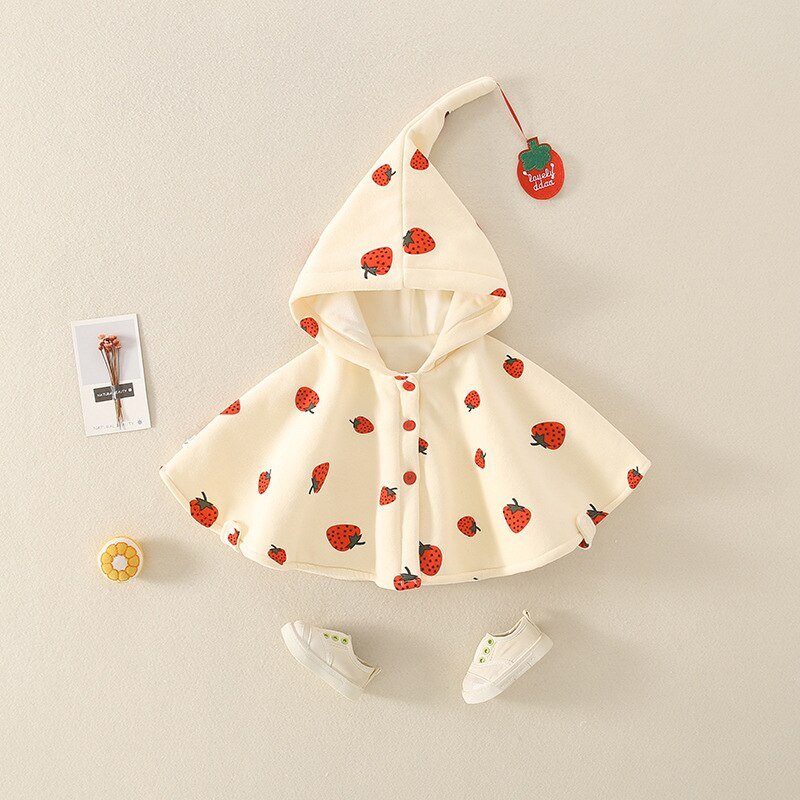 Cape Bébé Fille à Fraises