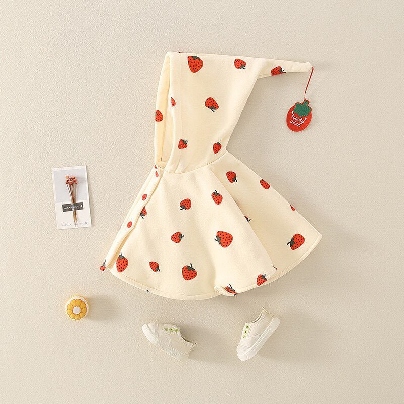 Cape Bébé Fille à Fraises