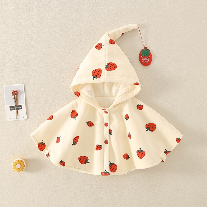 Cape Bébé Fille à Fraises