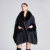 Cape Femme Col en Fausse Fourrure