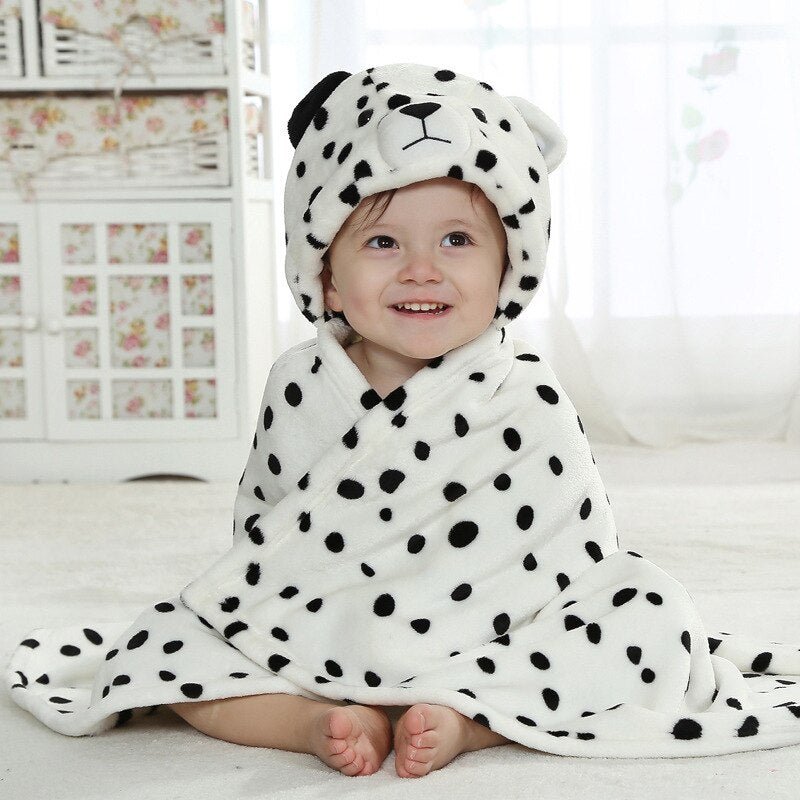 Cape de Bain Bébé Motif Dalmatien