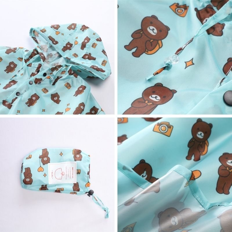 Cape de Pluie Enfant Ours Bleu