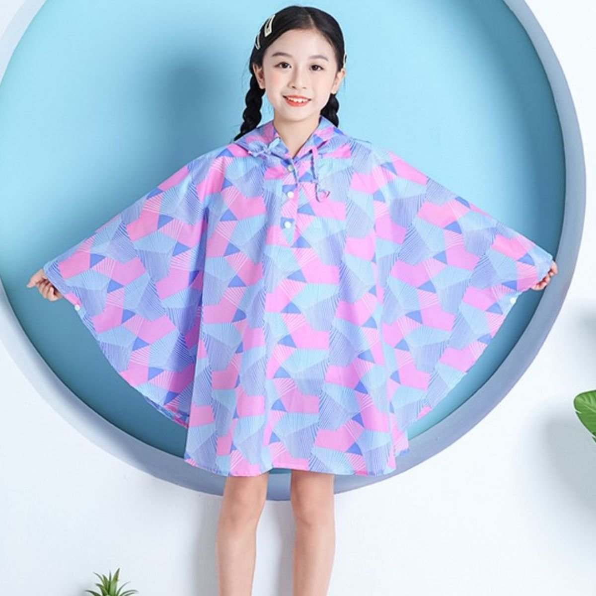 Cape de Pluie Fillette Rose et Violet