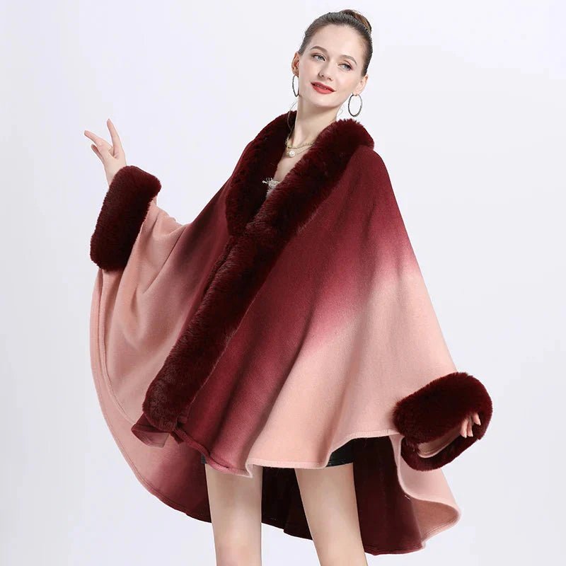 Cape Femme Fourrure Dégradée