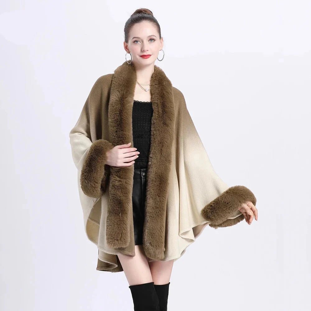 Cape Femme Fourrure Dégradée