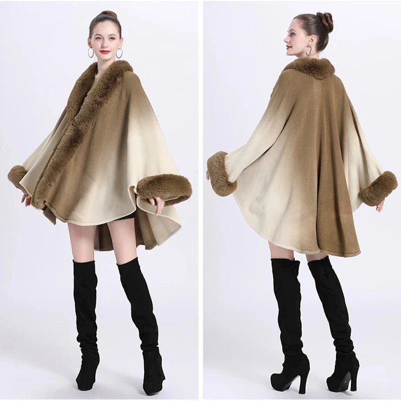 Cape Femme Fourrure Dégradée