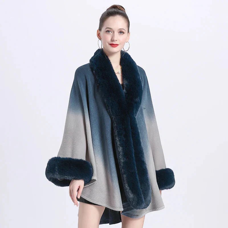 Cape Femme Fourrure Dégradée