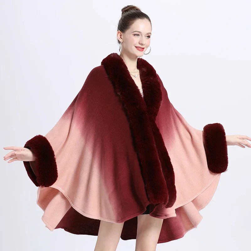 Cape Femme Fourrure Dégradée