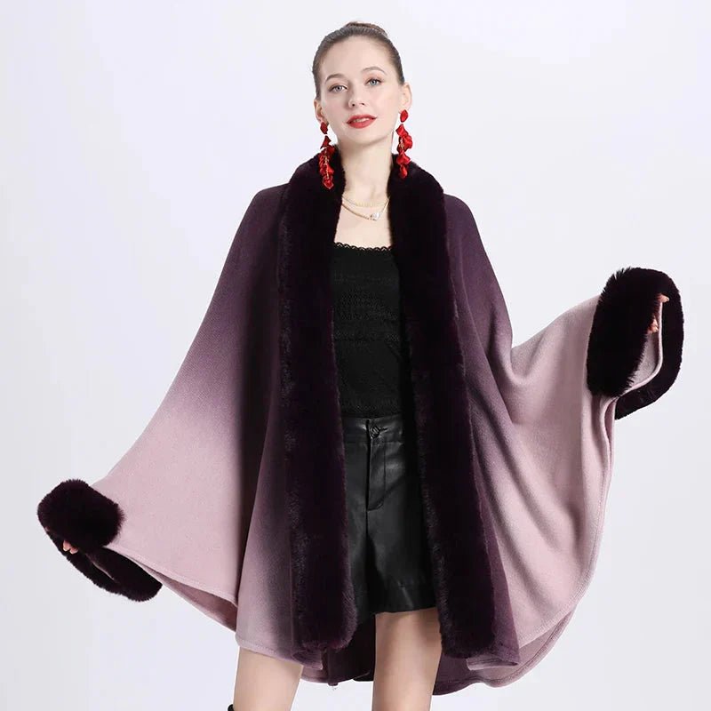 Cape Femme Fourrure Dégradée