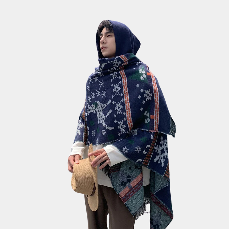Cape Homme Hiver Motifs Rennes