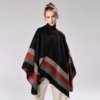 Cape Poncho Femme Hiver Rayures