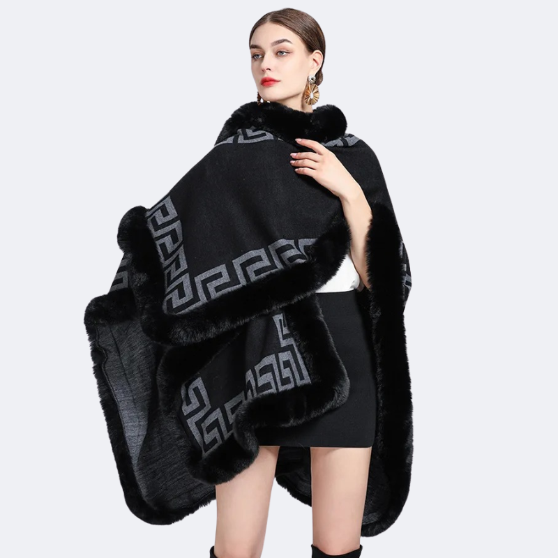Cape Femme Hiver Motif Grec