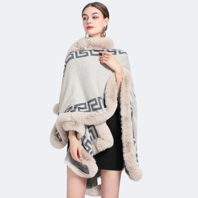 Cape Femme Hiver Motif Grec