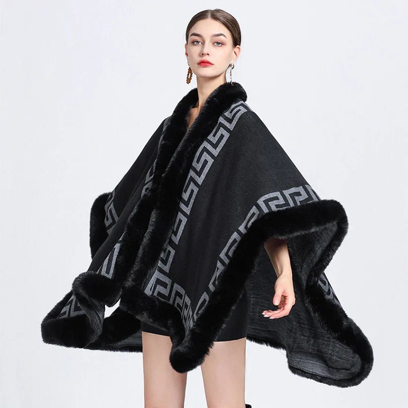 Cape Femme Hiver Motif Grec