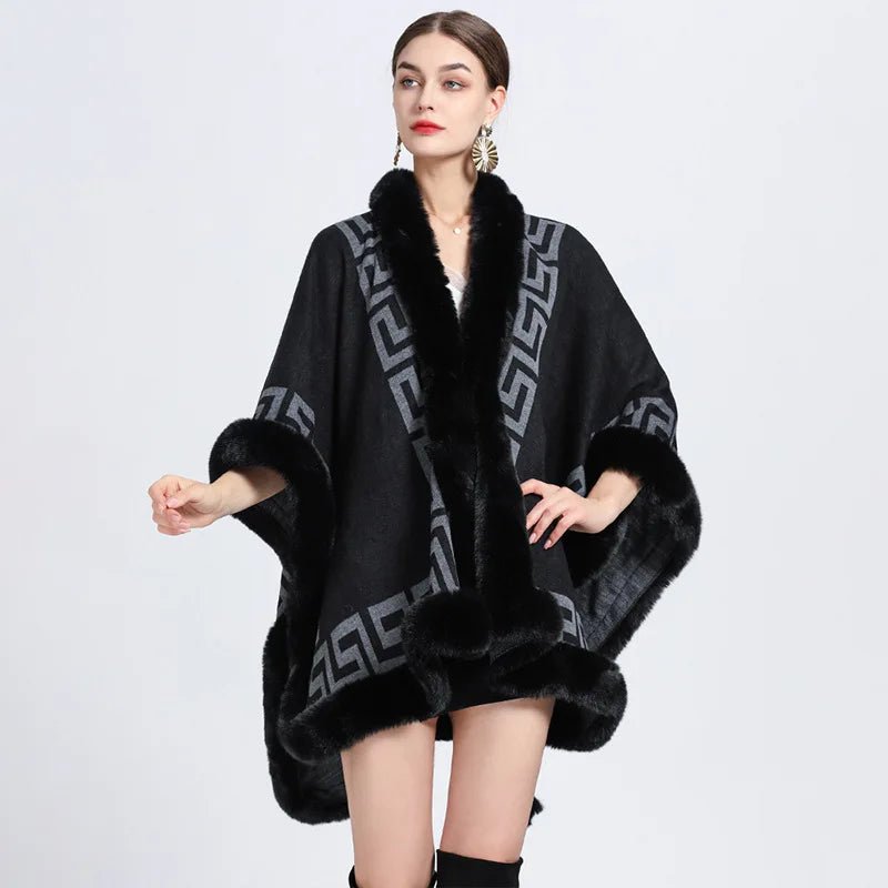Cape Femme Hiver Motif Grec