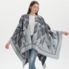 Châle Poncho Femme à Fleurs