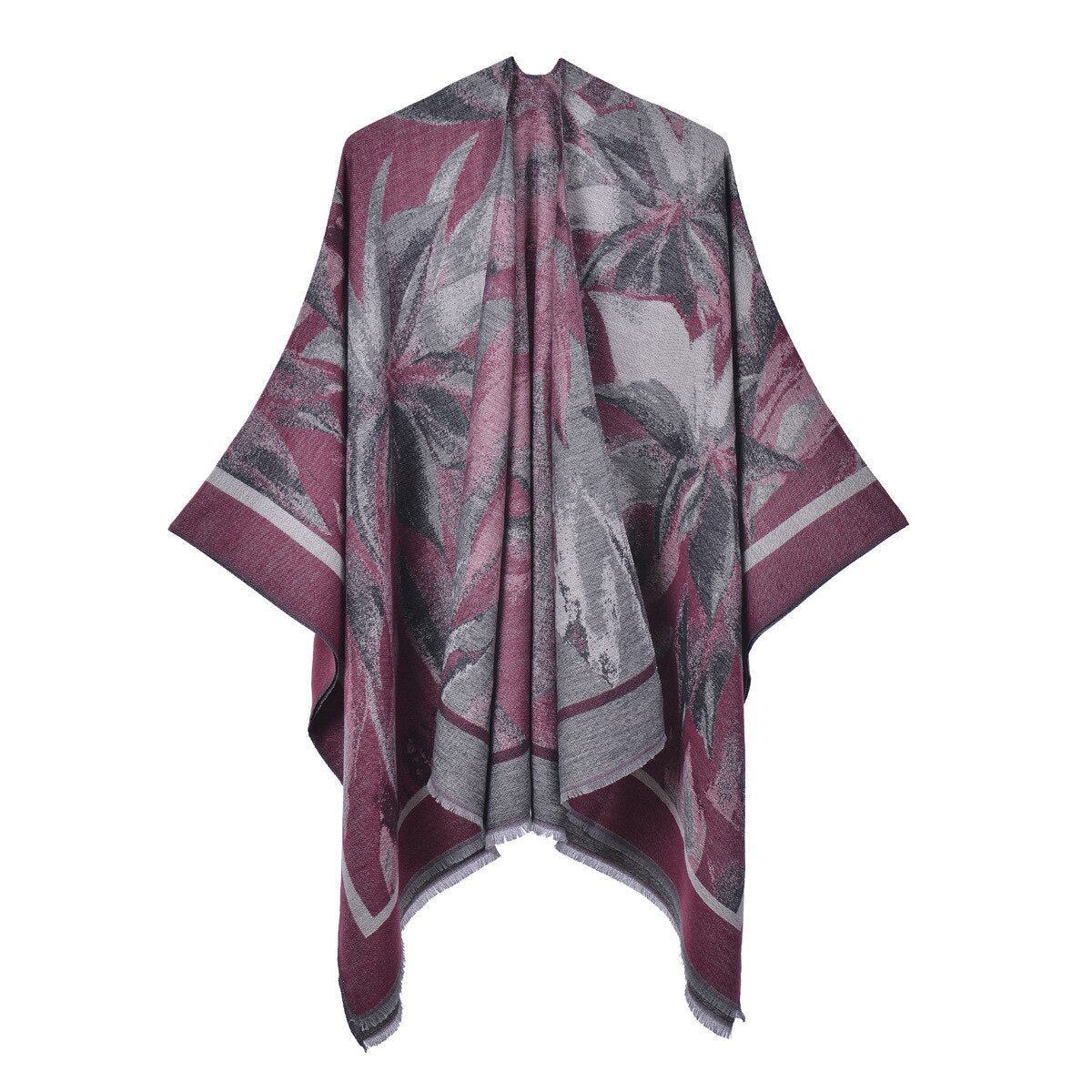 Châle Poncho Femme à Fleurs