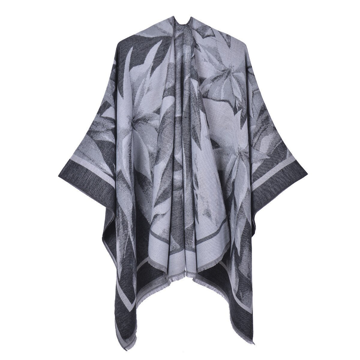 Châle Poncho Femme à Fleurs