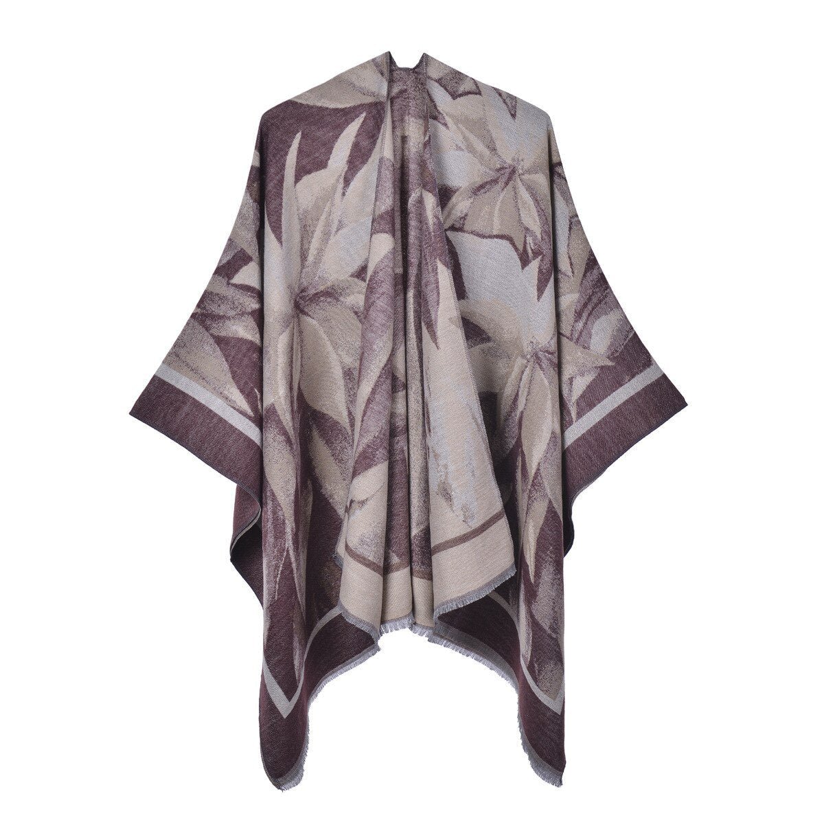 Châle Poncho Femme à Fleurs