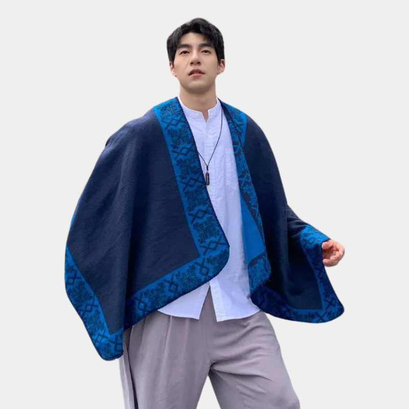 Écharpe Poncho Homme Ethnique