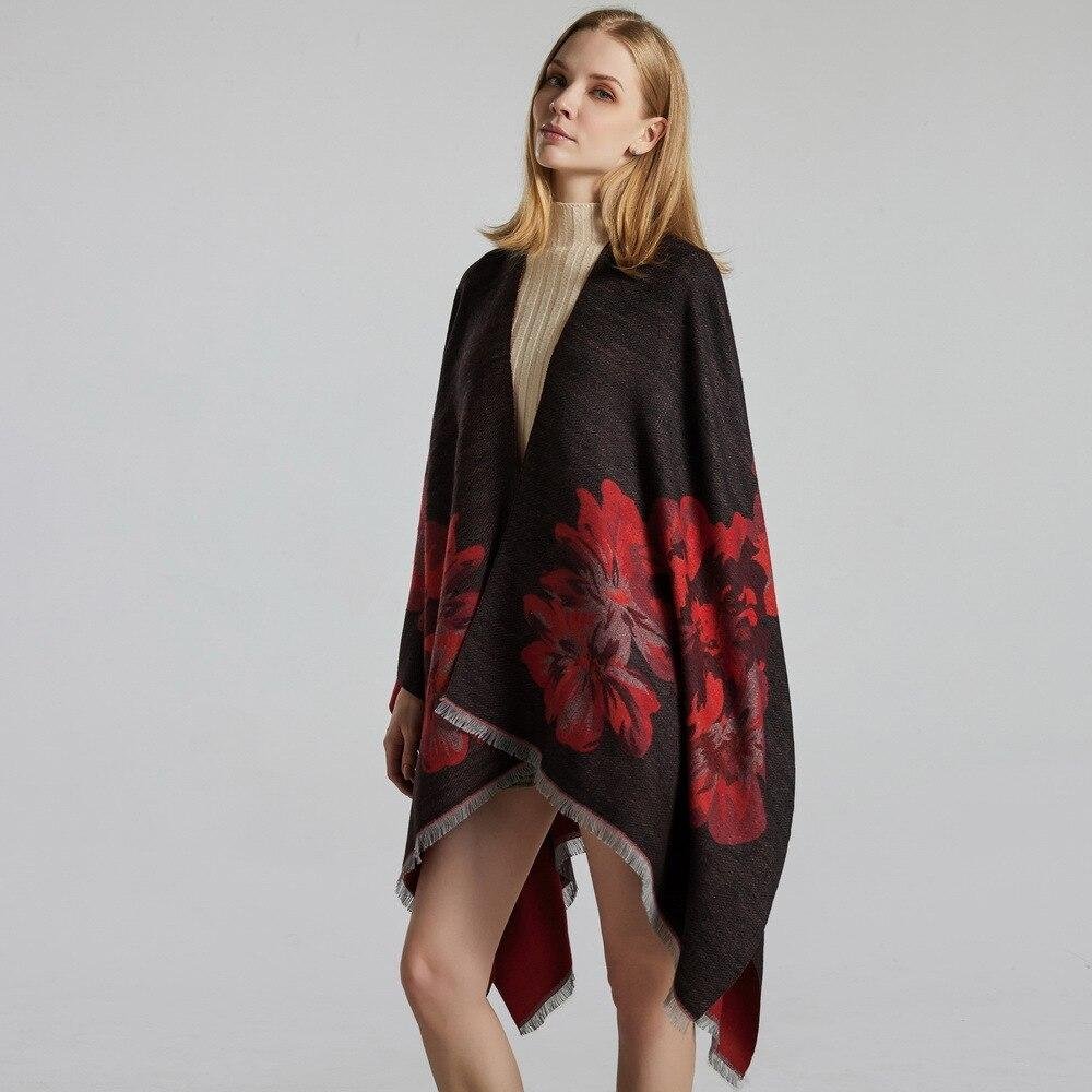 Foulard Poncho Femme à Fleurs