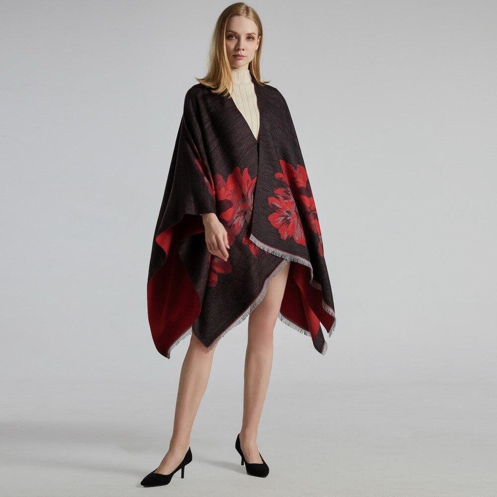Foulard Poncho Femme à Fleurs