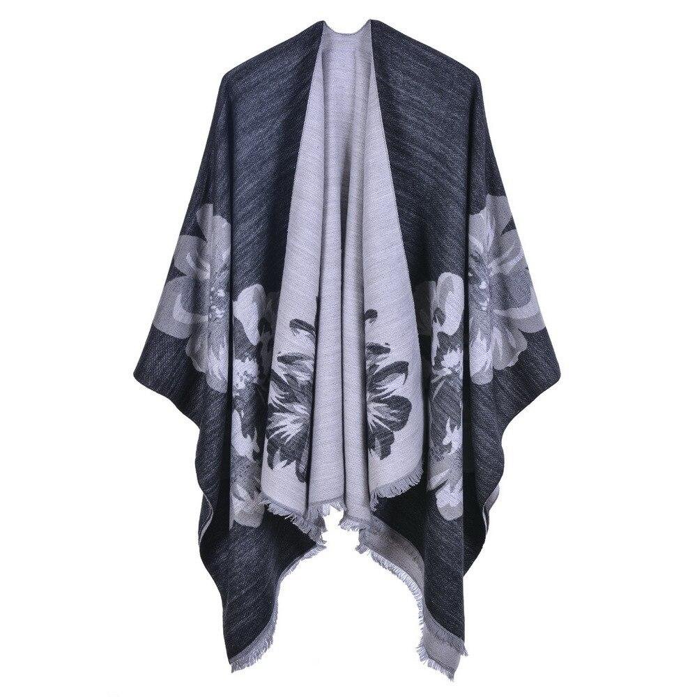 Foulard Poncho Femme à Fleurs