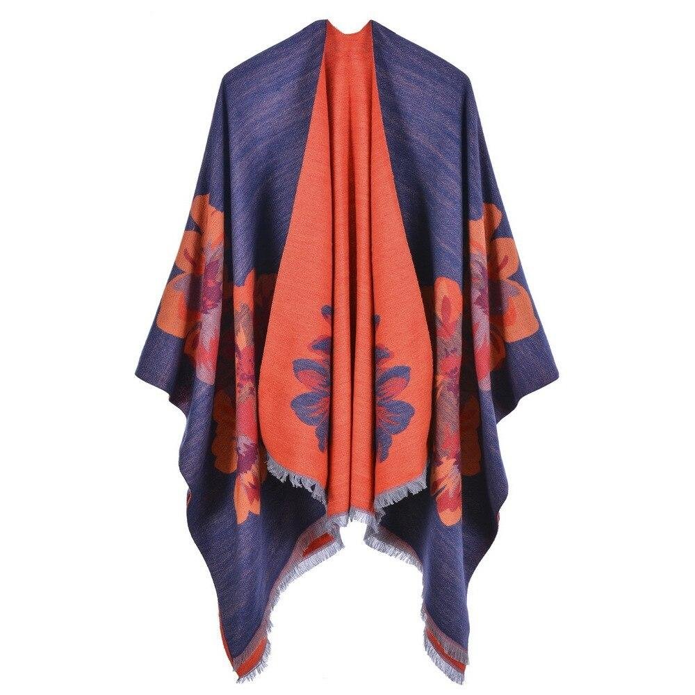 Foulard Poncho Femme à Fleurs