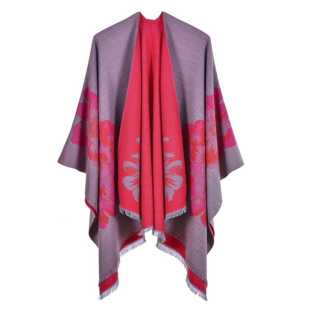 Foulard Poncho Femme à Fleurs