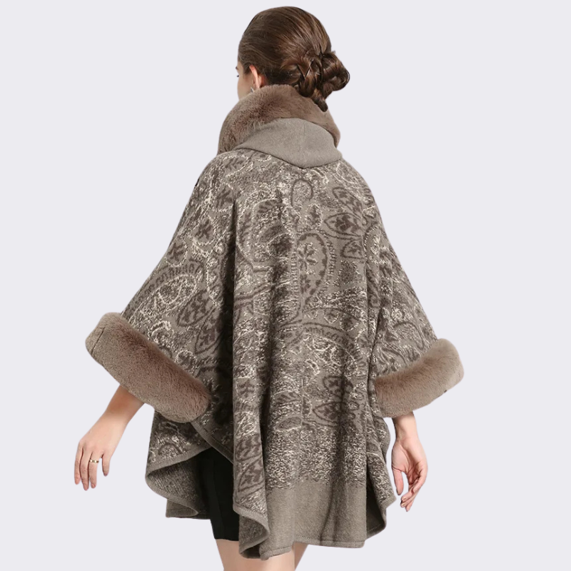 Manteau Poncho Femme à Capuche