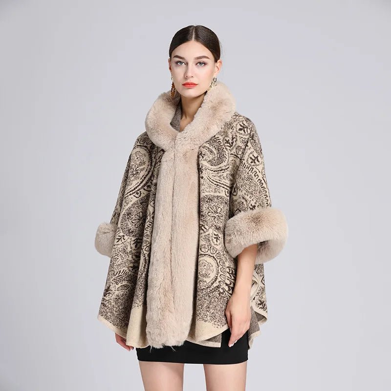 Manteau Poncho Femme à Capuche