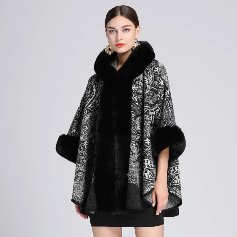 Manteau Poncho Femme à Capuche
