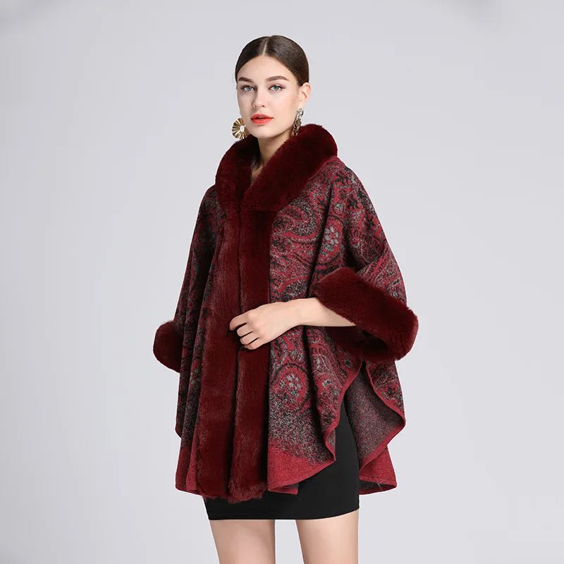 Manteau Poncho Femme à Capuche