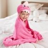 Poncho de Bain Enfant Dino Rose