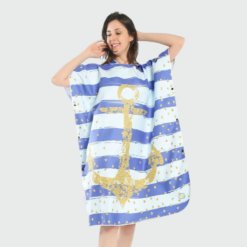 Poncho de Bain Femme Ancre Marine