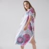 Poncho de Bain Femme Gris et Rose