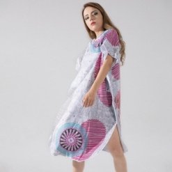 Poncho de Bain Femme Gris et Rose