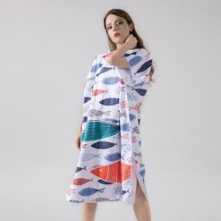 Poncho de Bain Femme Poissons