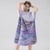 Poncho de Bain Femme Vagues Bleues